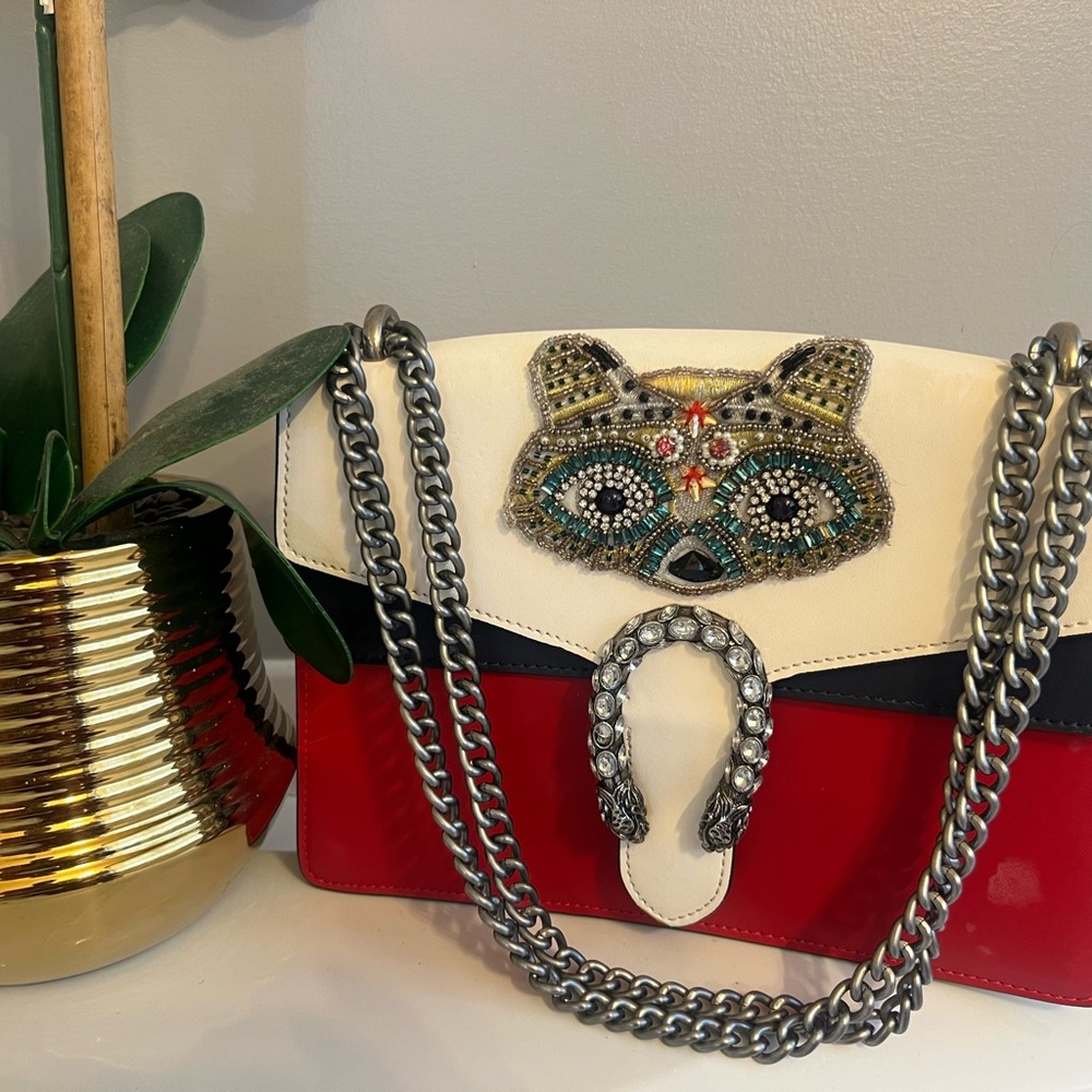 Gucci Limited Edition Dionysus Crystals Shoulder Bag Tricolor Leather $3995